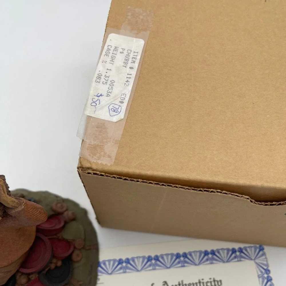 Tom Clark SIGNED Gnomes Chubby Cairn Studio 1986 COA ORIGINAL Box # 78